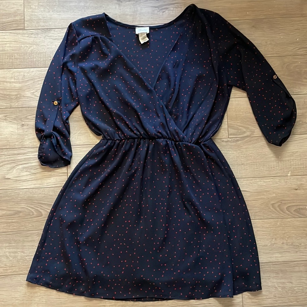 Navy V-neck Minidress
